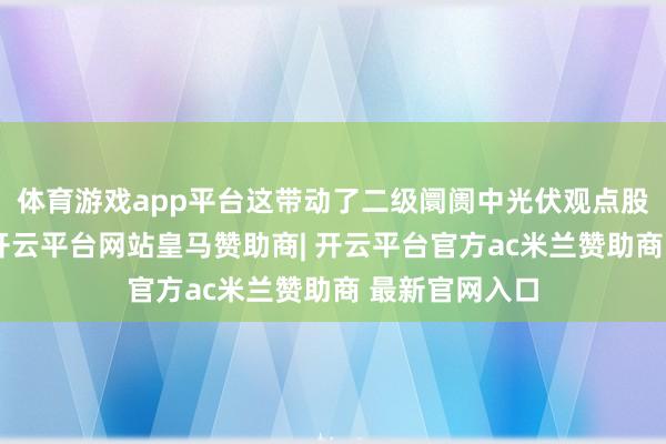体育游戏app平台这带动了二级阛阓中光伏观点股的大幅反弹-开云平台网站皇马赞助商| 开云平台官方ac米兰赞助商 最新官网入口
