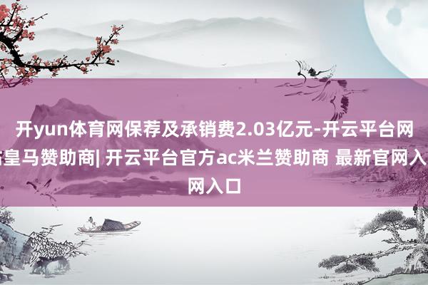 开yun体育网保荐及承销费2.03亿元-开云平台网站皇马赞助商| 开云平台官方ac米兰赞助商 最新官网入口