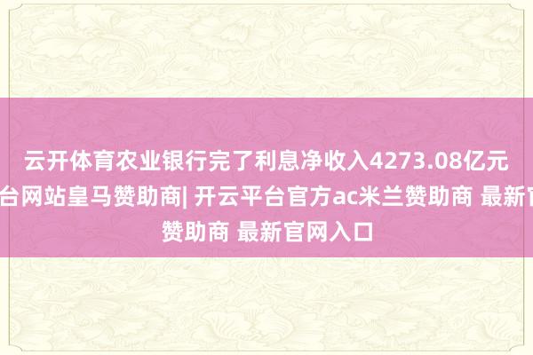 云开体育农业银行完了利息净收入4273.08亿元-开云平台网站皇马赞助商| 开云平台官方ac米兰赞助商 最新官网入口