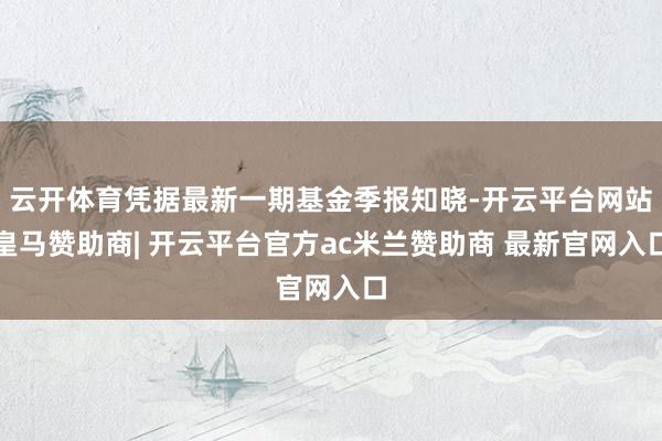 云开体育凭据最新一期基金季报知晓-开云平台网站皇马赞助商| 开云平台官方ac米兰赞助商 最新官网入口