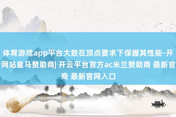 体育游戏app平台大致在顶点要求下保握其性能-开云平台网站皇马赞助商| 开云平台官方ac米兰赞助商 最新官网入口